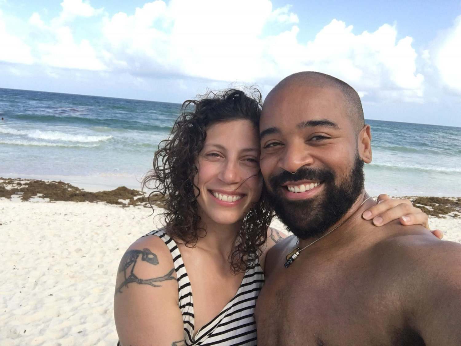 Vacation in Tulum. Right after we took this selfie hundreds of baby sea turtles hatched nearby and we watched them make their way into the ocean!