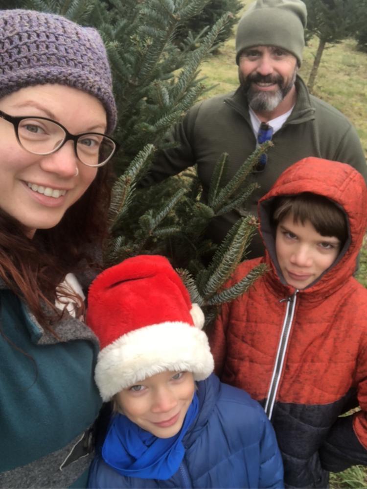 Traditional Christmas tree cutting