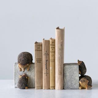 Resin Hedgehog Bookends