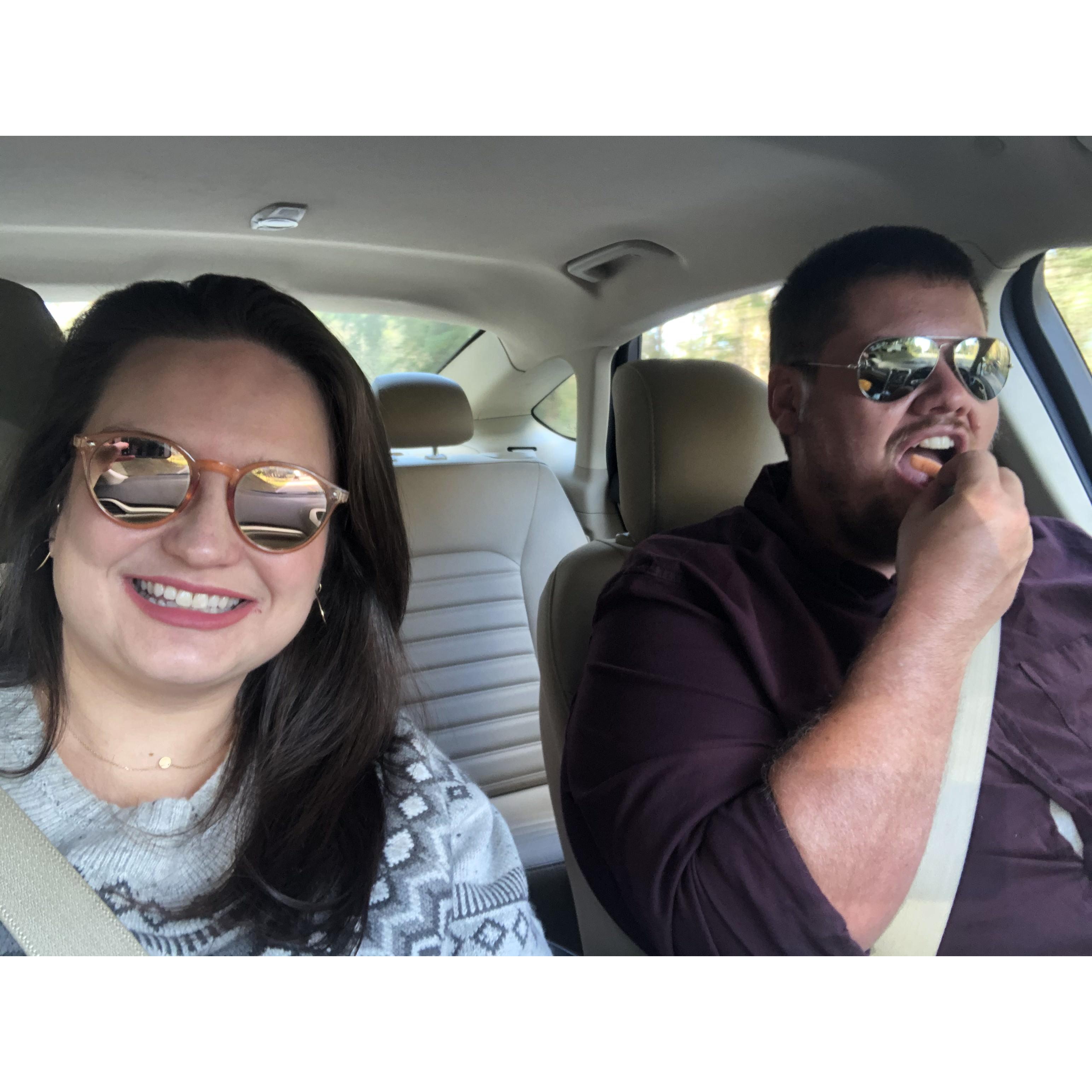 On the way to get our engagement pictures taken!