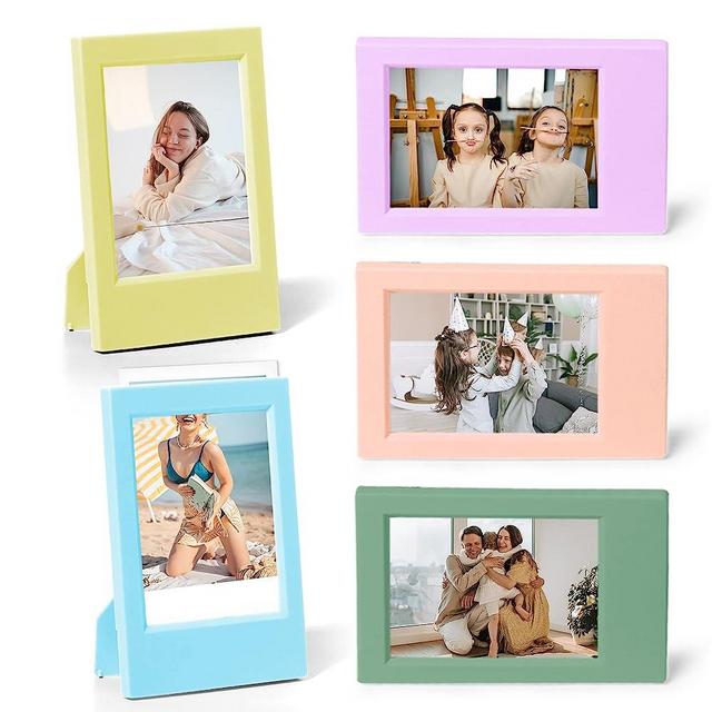 CAIYOULE Mini Picture Frame for Instax Mini 12/11/9/8/7+/EVO 3'' Film-Colorful Polaroid 2x3 Photo Frame (5Pack)
