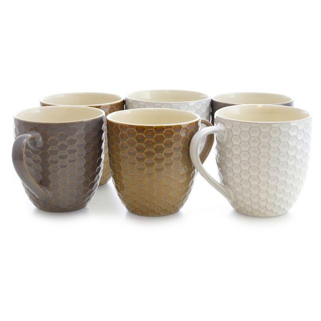 Elama Dropletts Multicolor Mugs (Set of 6)