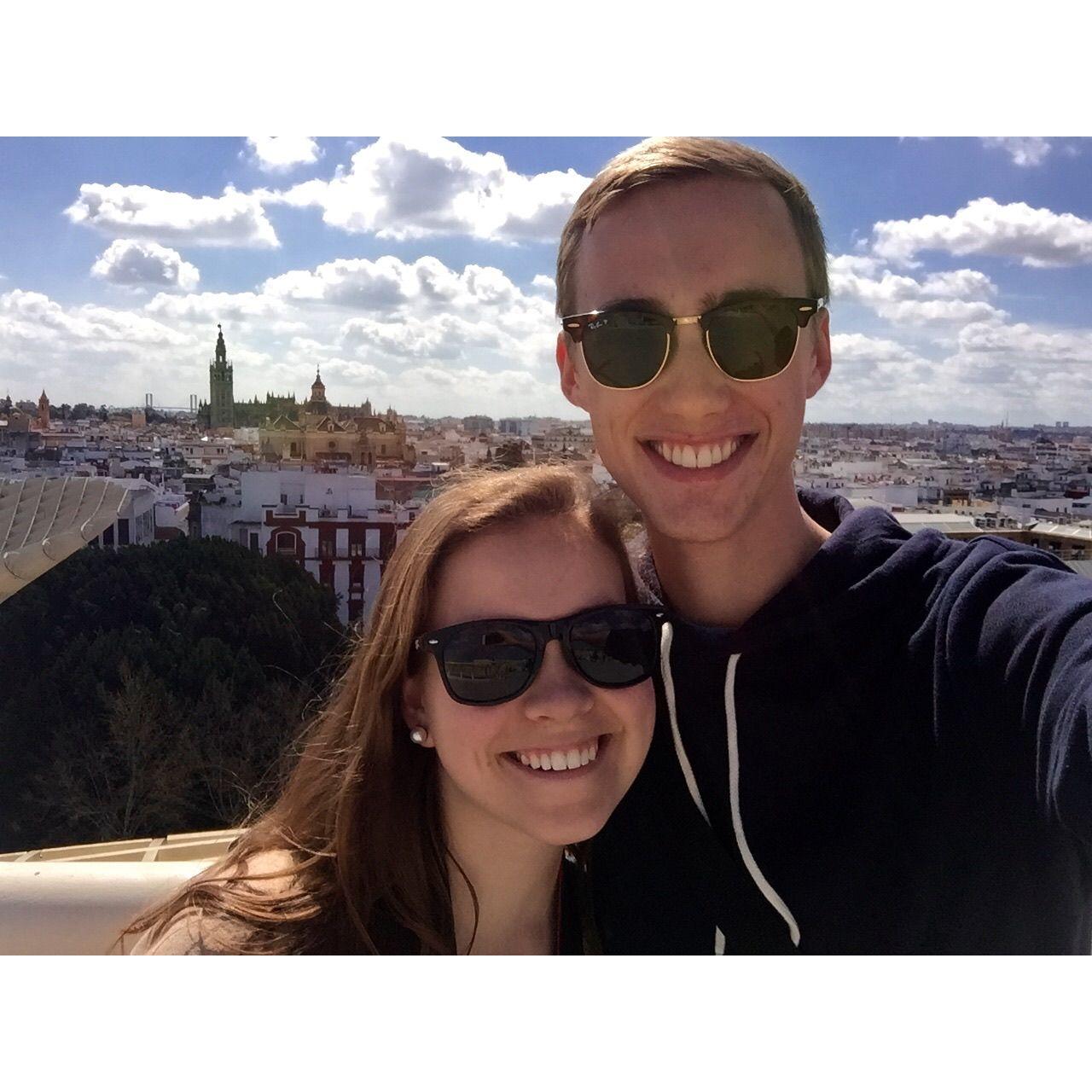 Blake visiting Annie while studying abroad in Sevilla, Spain - 2016