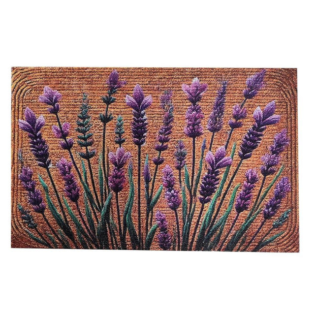 COMCONHMY Floral Front Door Welcome Mat, Aesthetic Cute Flower Doormat, Non-Slip Outdoor Entryway Rug,19”x 31" (12.Lavender Leaf)