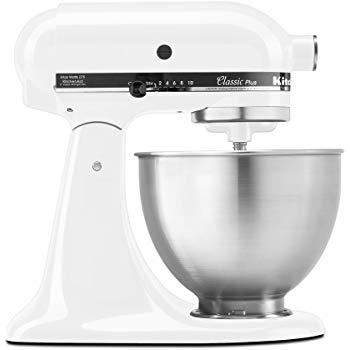 KitchenAid KSM150PSWW Artisan Series 5-Qt. Stand Mixer with Pouring Shield - White On White
