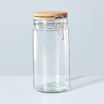 Large 47oz Glass & Wood Clamp Pantry Canister - Hearth & Hand™ with Magnolia
