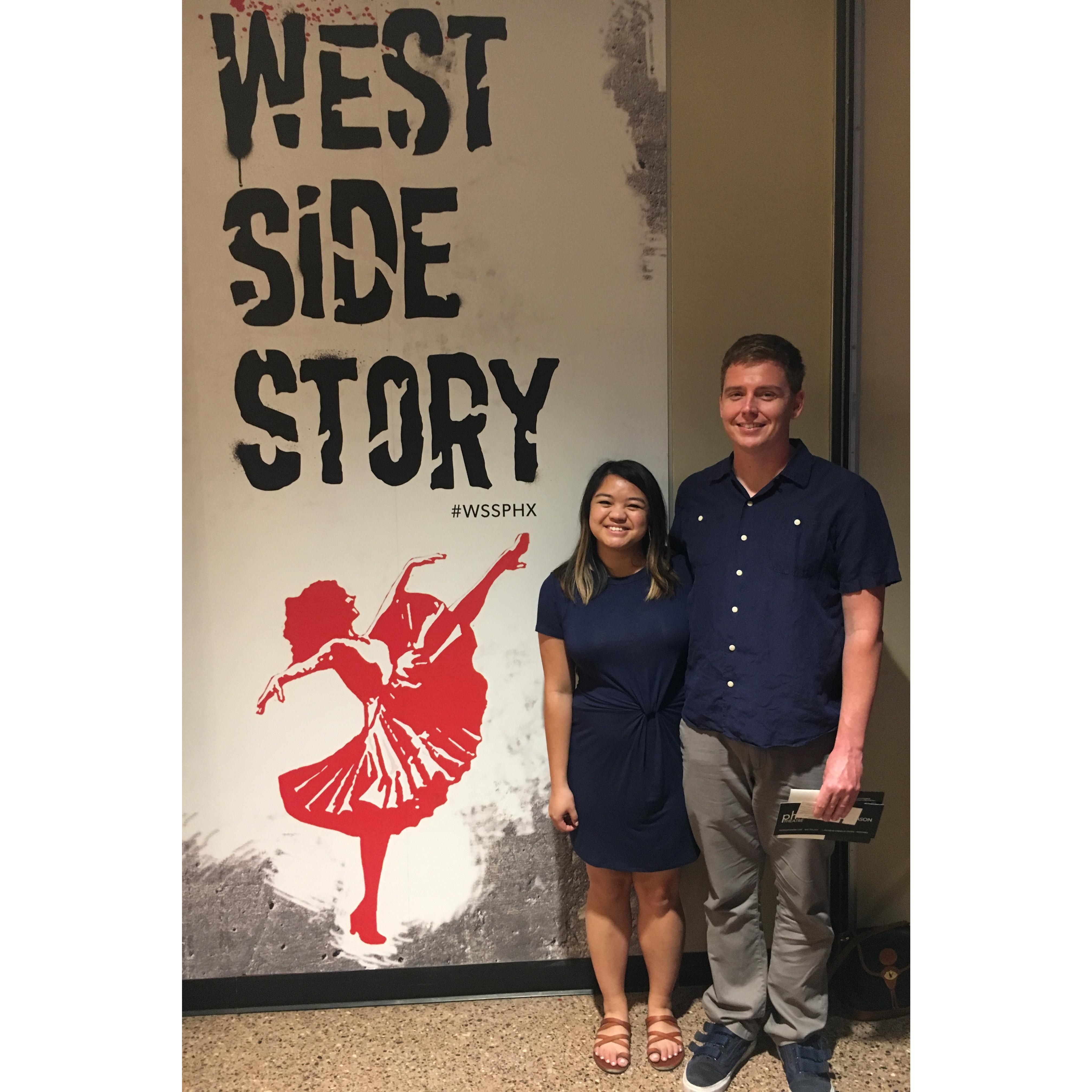 Going to plays and musicals are some of our favorite date nights. This was at the Phoenix theatre, right next to the Phx Art Museum!