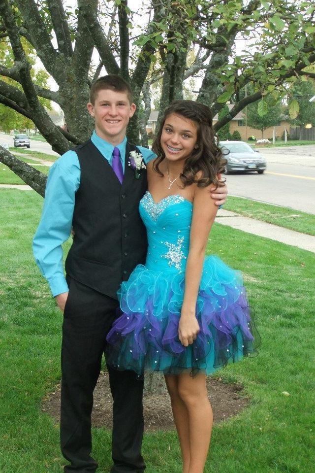 Our first homecoming dance. My freshman year, his sophomore.