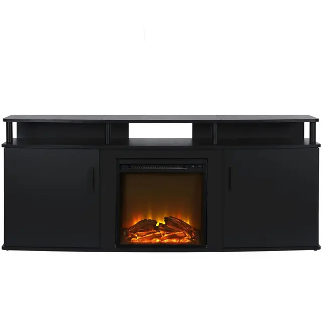 Carson Electric Fireplace TV Console for TVs up to 70", Black