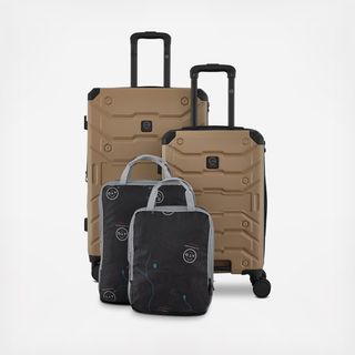 Wrangler 4-Piece Expandable Rolling Hardside Luggage Set