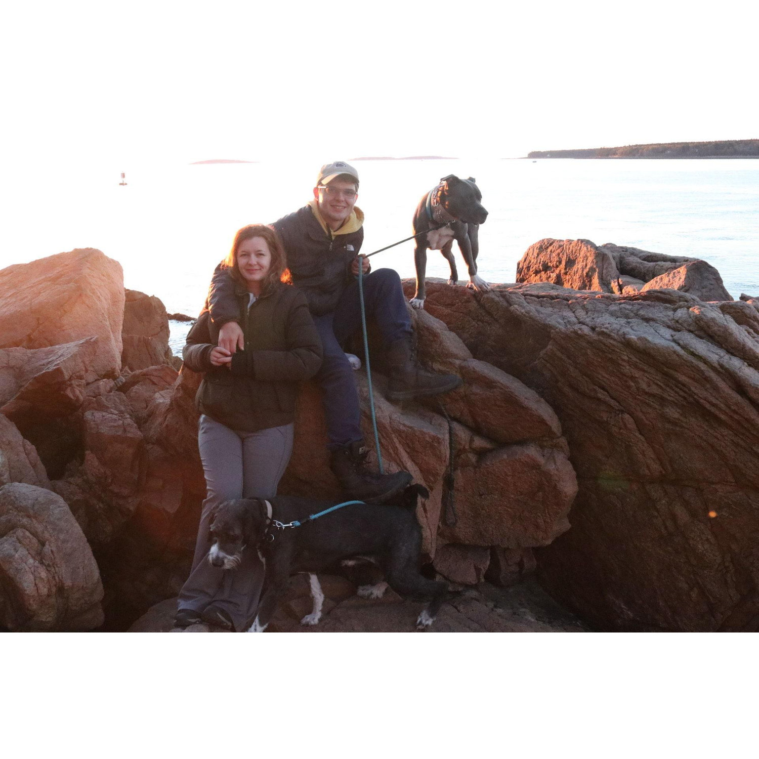 Watching the sunrise in Acadia, the trip where Dylan proposed