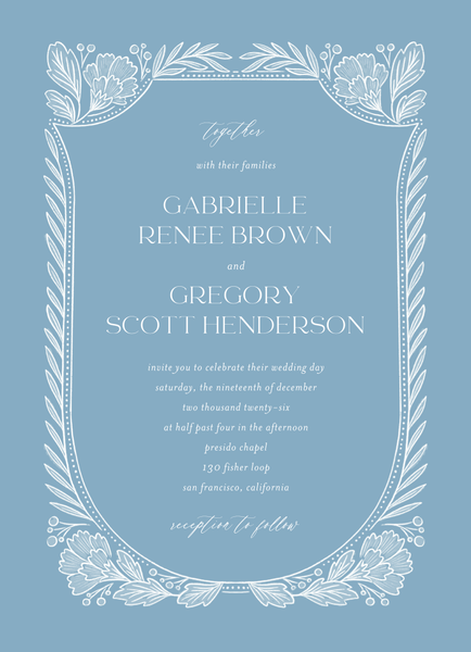 Willowbrook Classic | Dusty Blue | Zola Wedding Invitations
