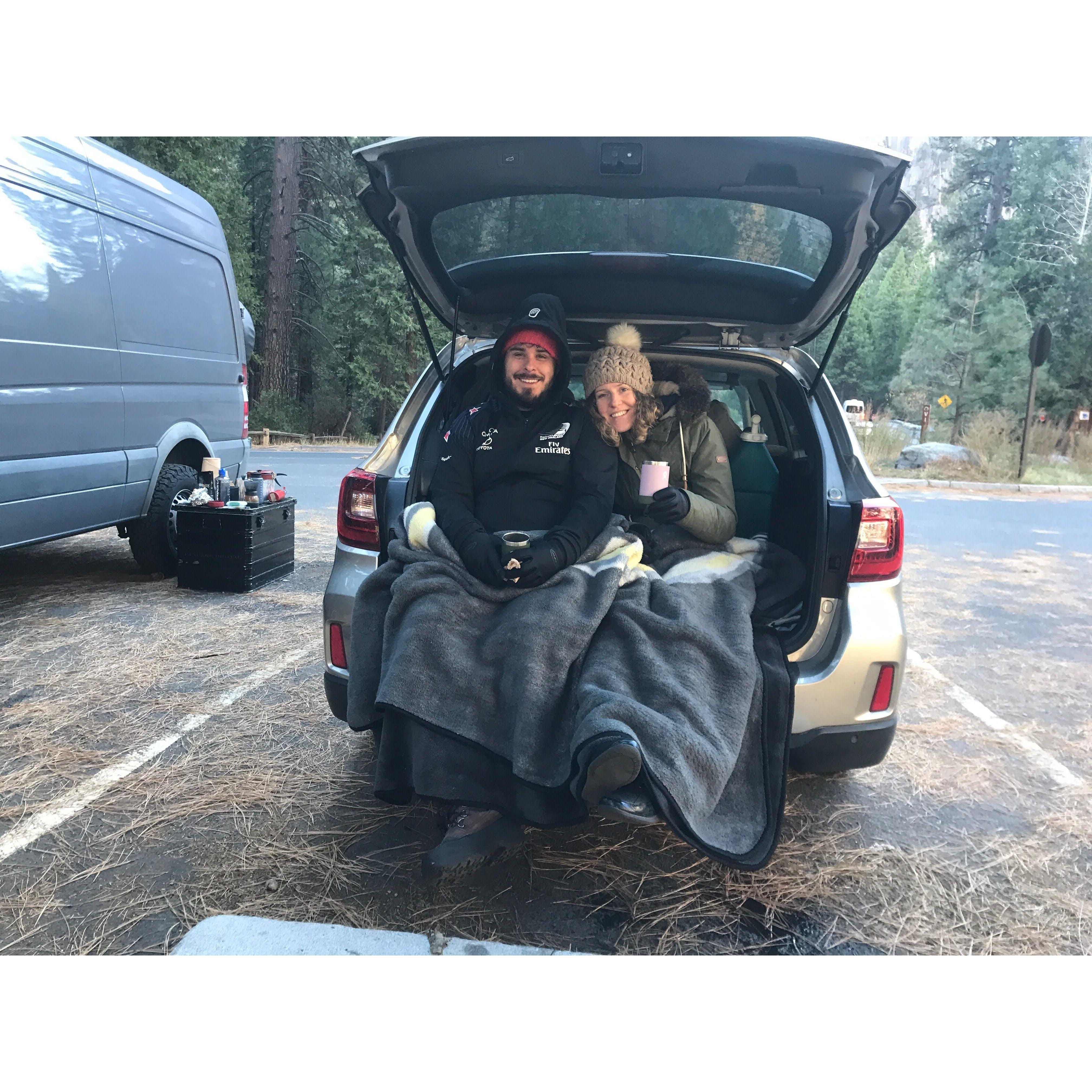 Winter camping in Yosemite