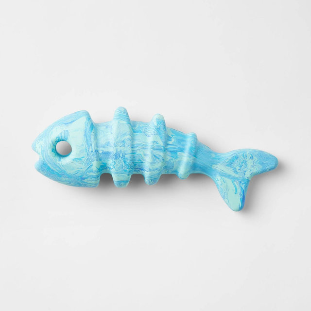 Fishbone Rubber Chew Dog Toy - Blue - Boots & Barkley™