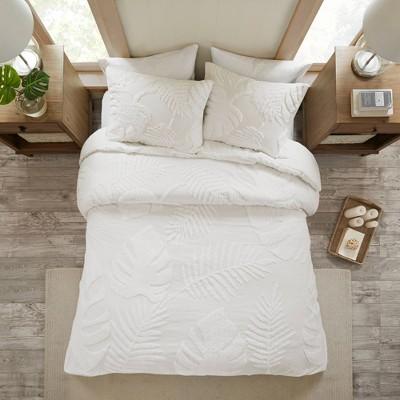 Ceiba Full/Queen 3pc Tufted Cotton Chenille Comforter Set White