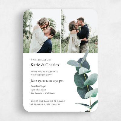 White Rounded Wedding Invitation - Galata Photo