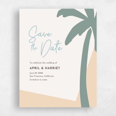Beige Destination Wedding Save the Date - Bahia Portrait