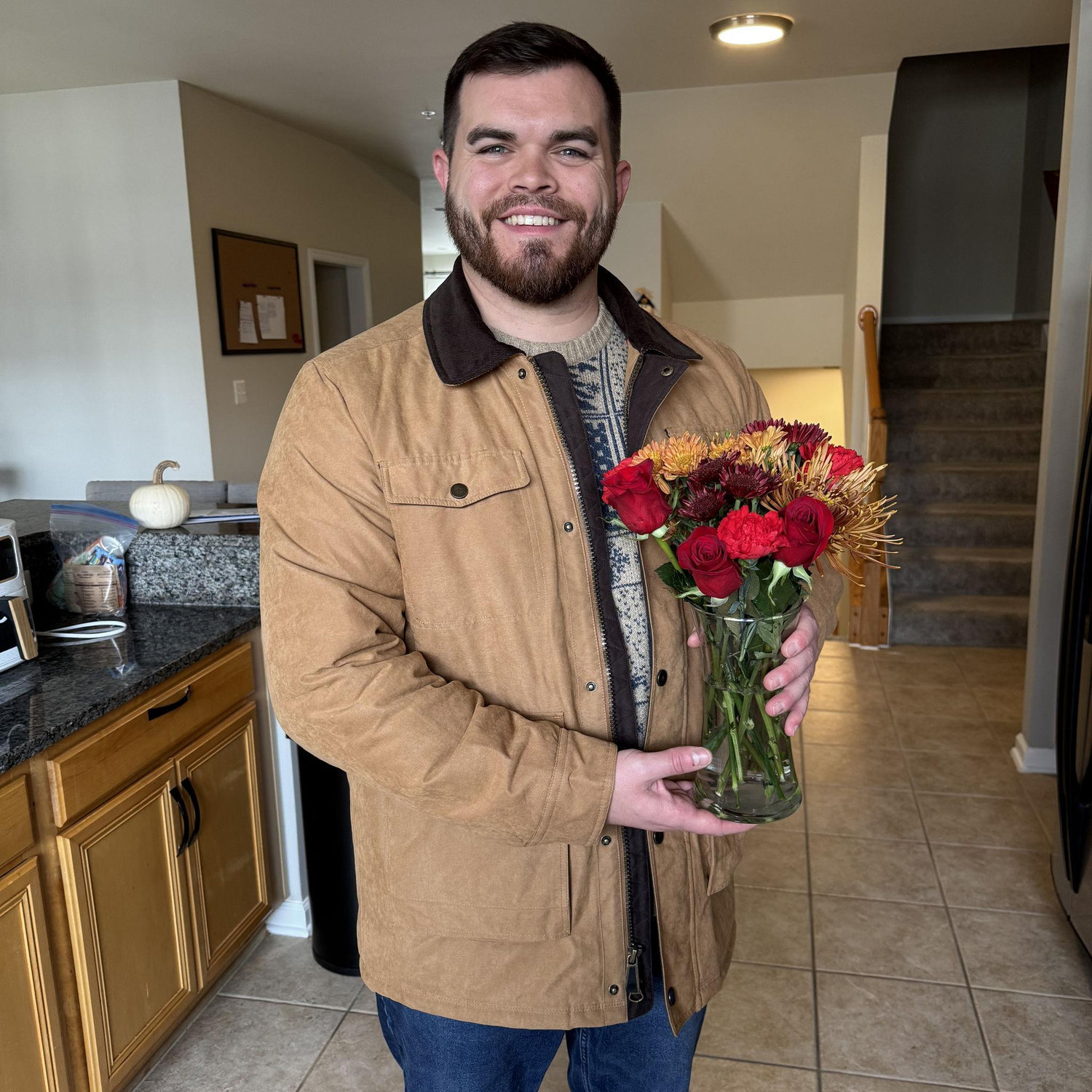 Pookie John getting gorgeous seasonal flowers for Emily!