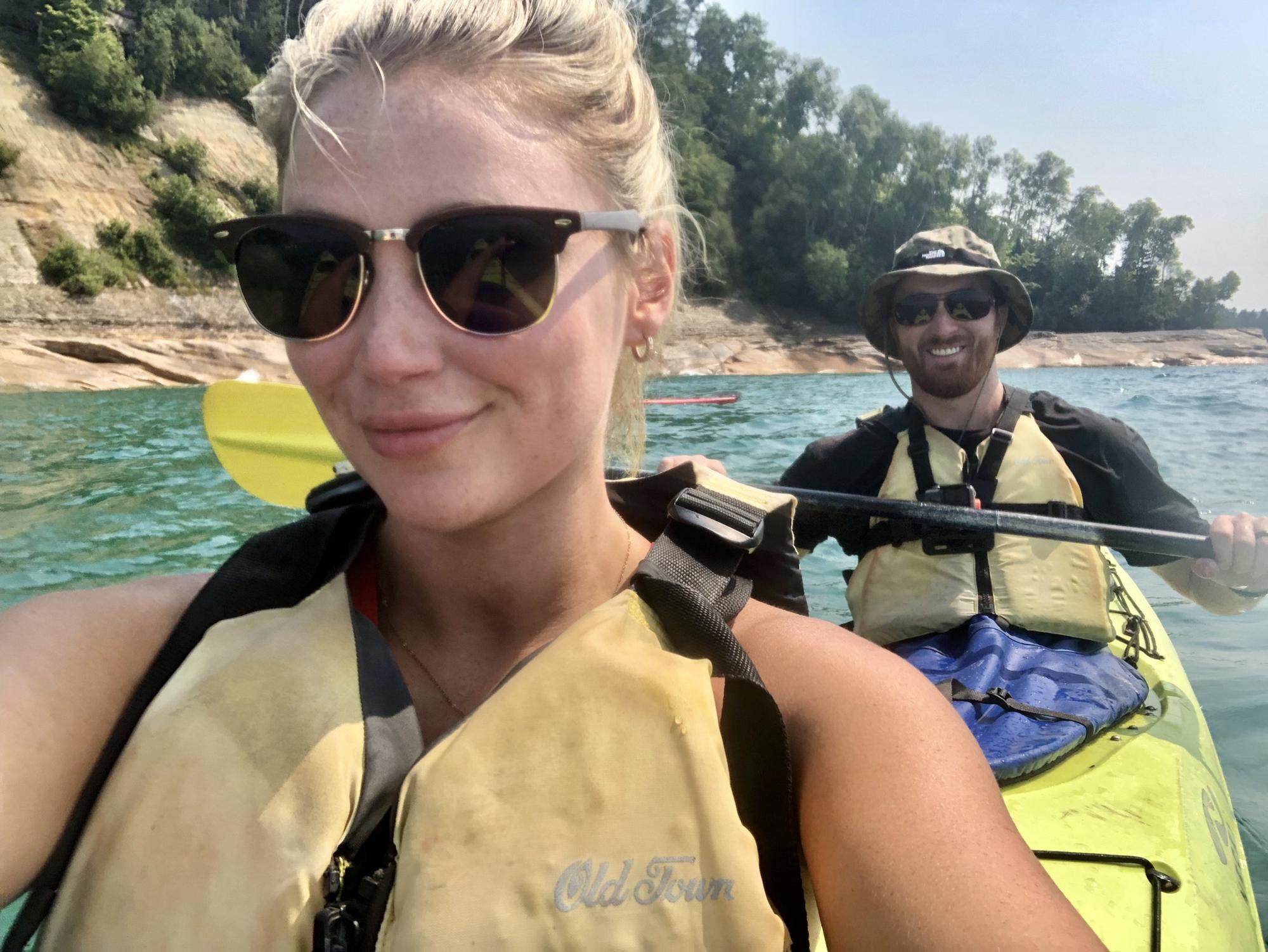 Kayaking pictured rocks