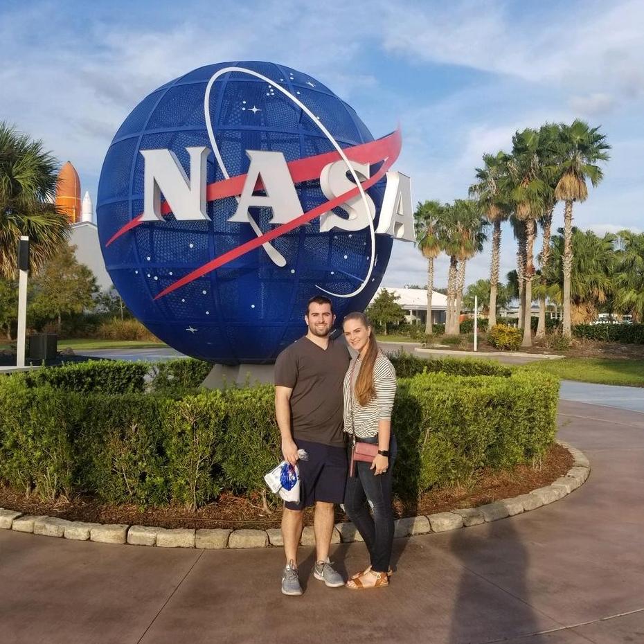 Visiting the space center.