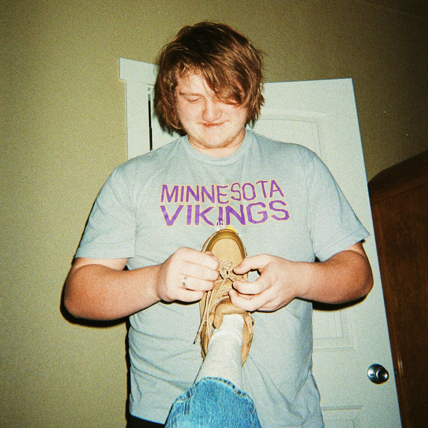 Helping Marrin tie her shoes, winter break 2021