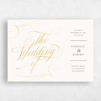 Beige Wedding Invitation - Clifton Landscape Foil