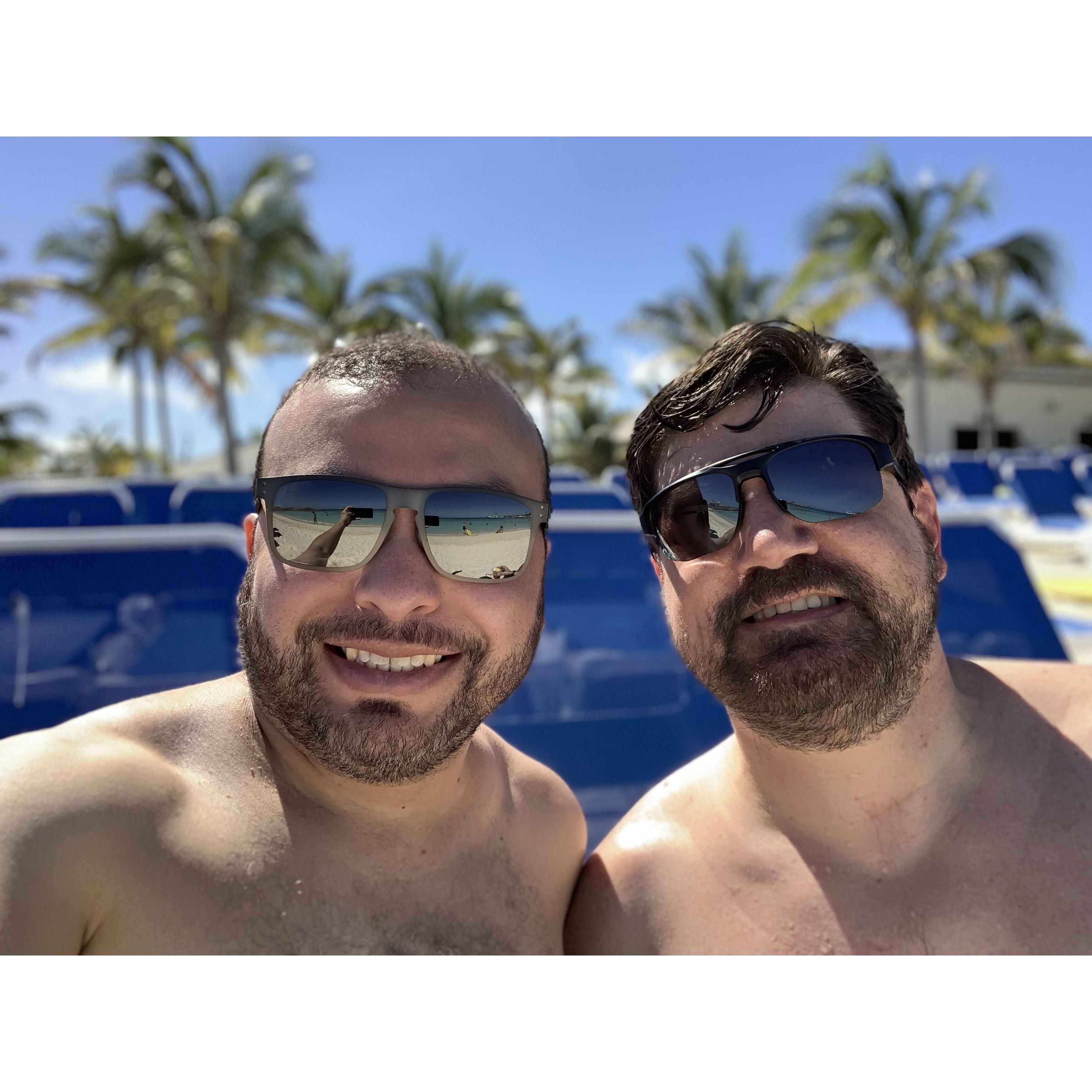 Beach side in the Bahamas enjoying the sun. 2019