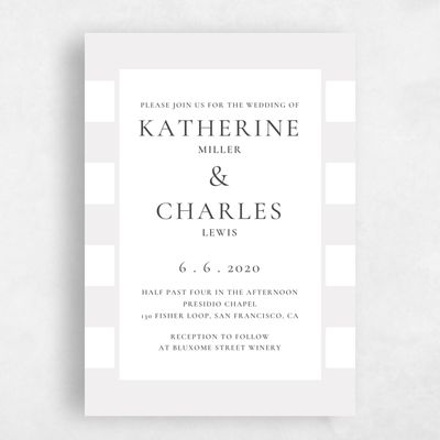 Smoke, Grey Wedding Invitation - Potter Frame