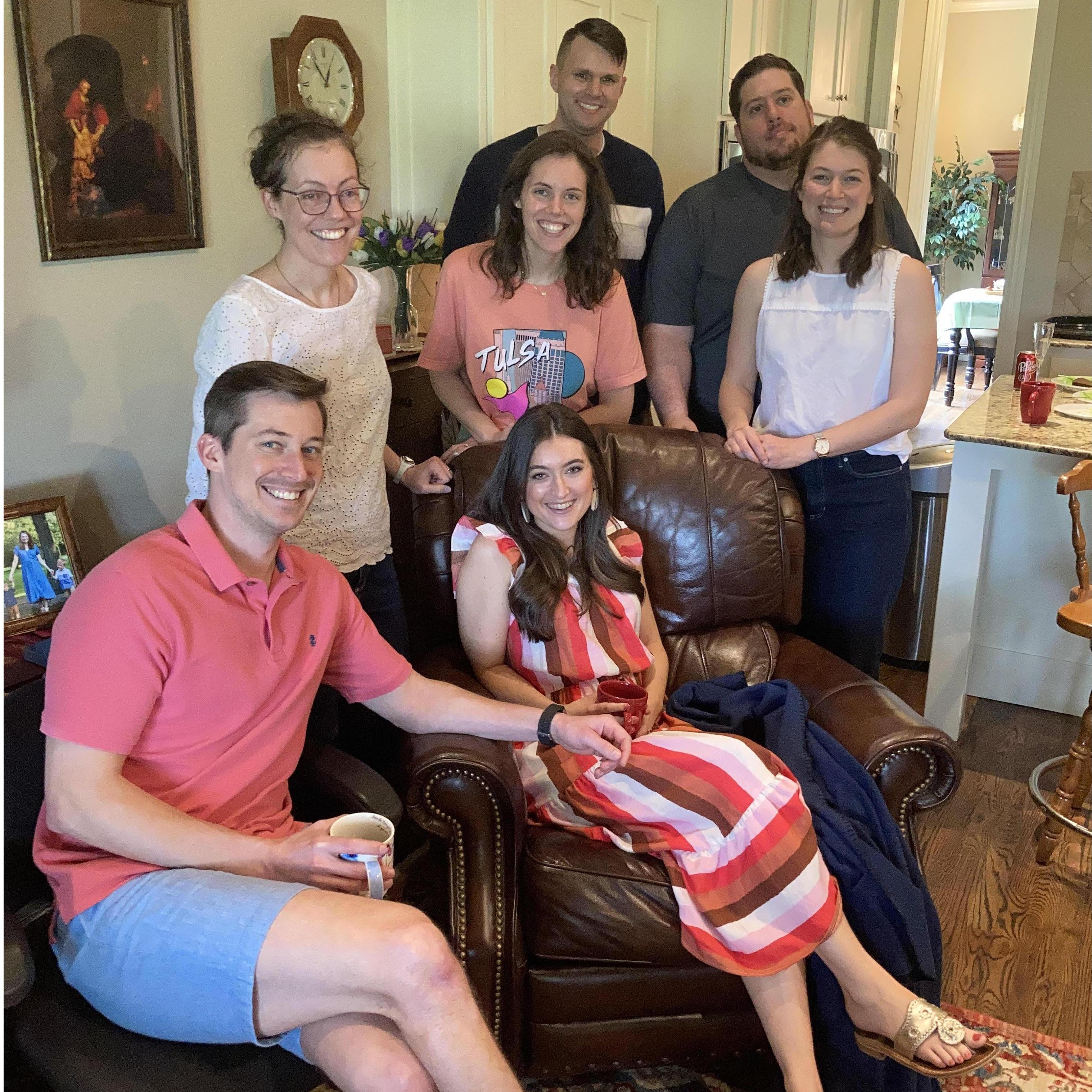 With Amy's three siblings and their spouses (except Emily's Eddie!) at the engagement party