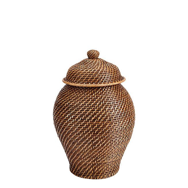 Piper Woven Urn Baskets Antique Walnut Small