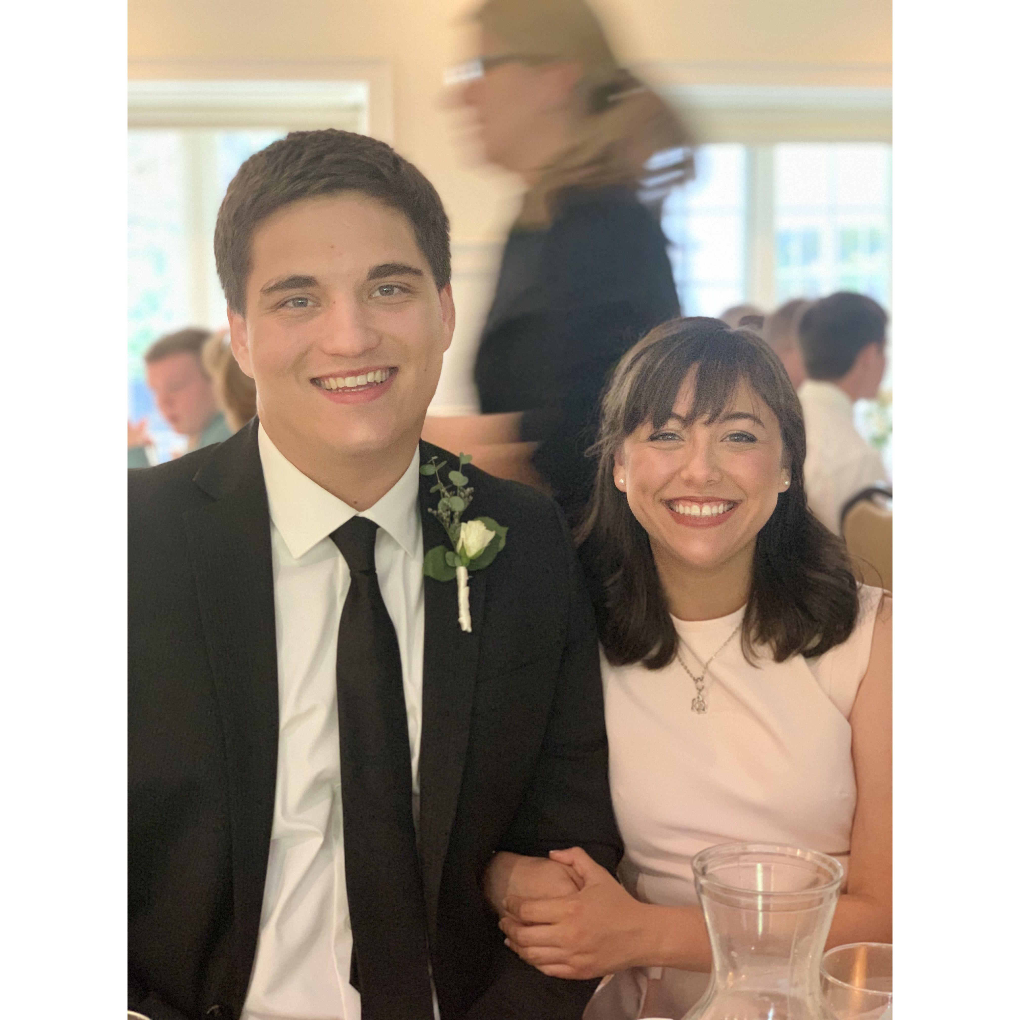 A picture of us at our friends' Jack and Kaeli Welsh's wedding.