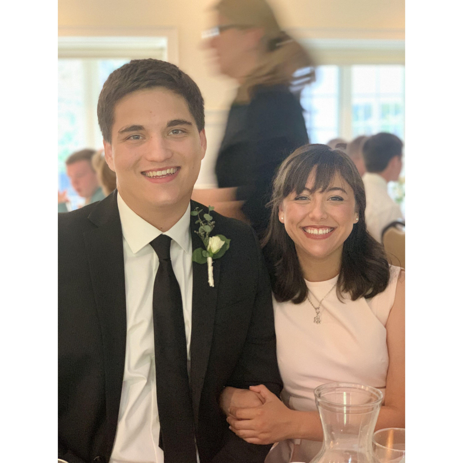A picture of us at our friends' Jack and Kaeli Welsh's wedding.