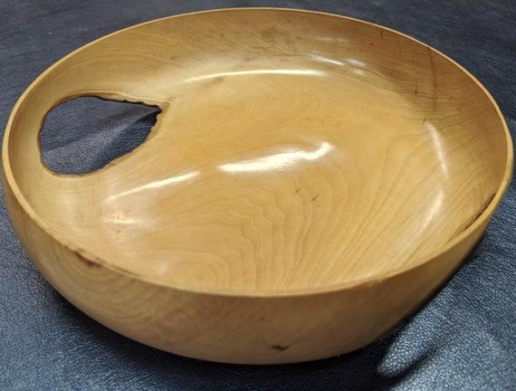 8" Madrone wood bowl; hand turned; decorative bowl; serving bowl; rustic; natural home decor; special gift; food safe organic; artistic bowl