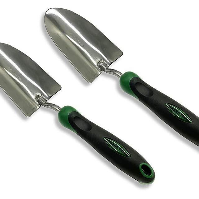 Edward Tools Bend-Proof Garden Trowel - Heavy Duty Polished Stainless Steel - Rust Resistant Oversized Garden Hand Shovel for Quicker Work - Digs Through Rocky/Heavy soils - Comfort Grip (2)