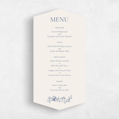 Blue Diamond Wedding Menu - Plumeria