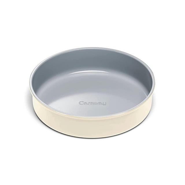 Caraway Non-Stick Ceramic 9” Circle Pan - Naturally Slick Ceramic Coating - Non-Toxic, PTFE & PFOA Free - Perfect for Birthday Cakes, Tartes, & More - Cream