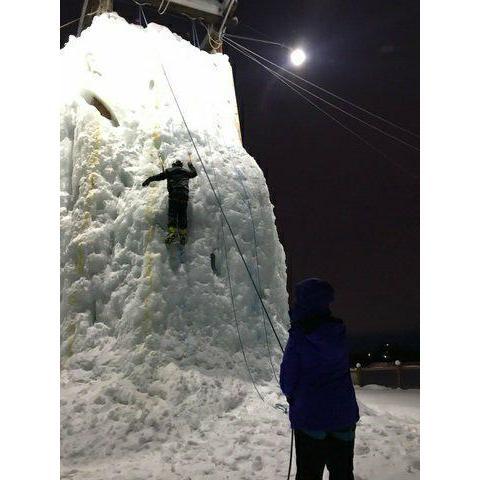 Katya's mom, Tatiana, took Oleg ice climbing when he came to visit Fairbanks.