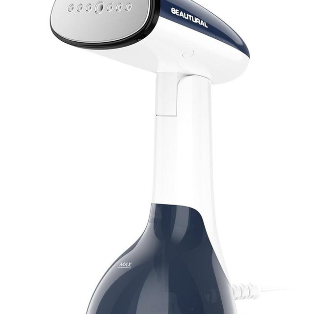 BEAUTURAL Steamer for Clothes, Portable Handheld Garment Fabric Wrinkles Remover, Aluminun Heating Plate, 35-Second Fast Heat-up, Large Detachable Water Tank (Only for 120V)