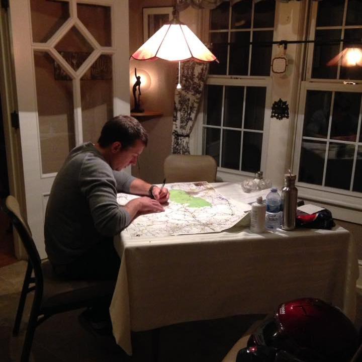 Mapping out routes.