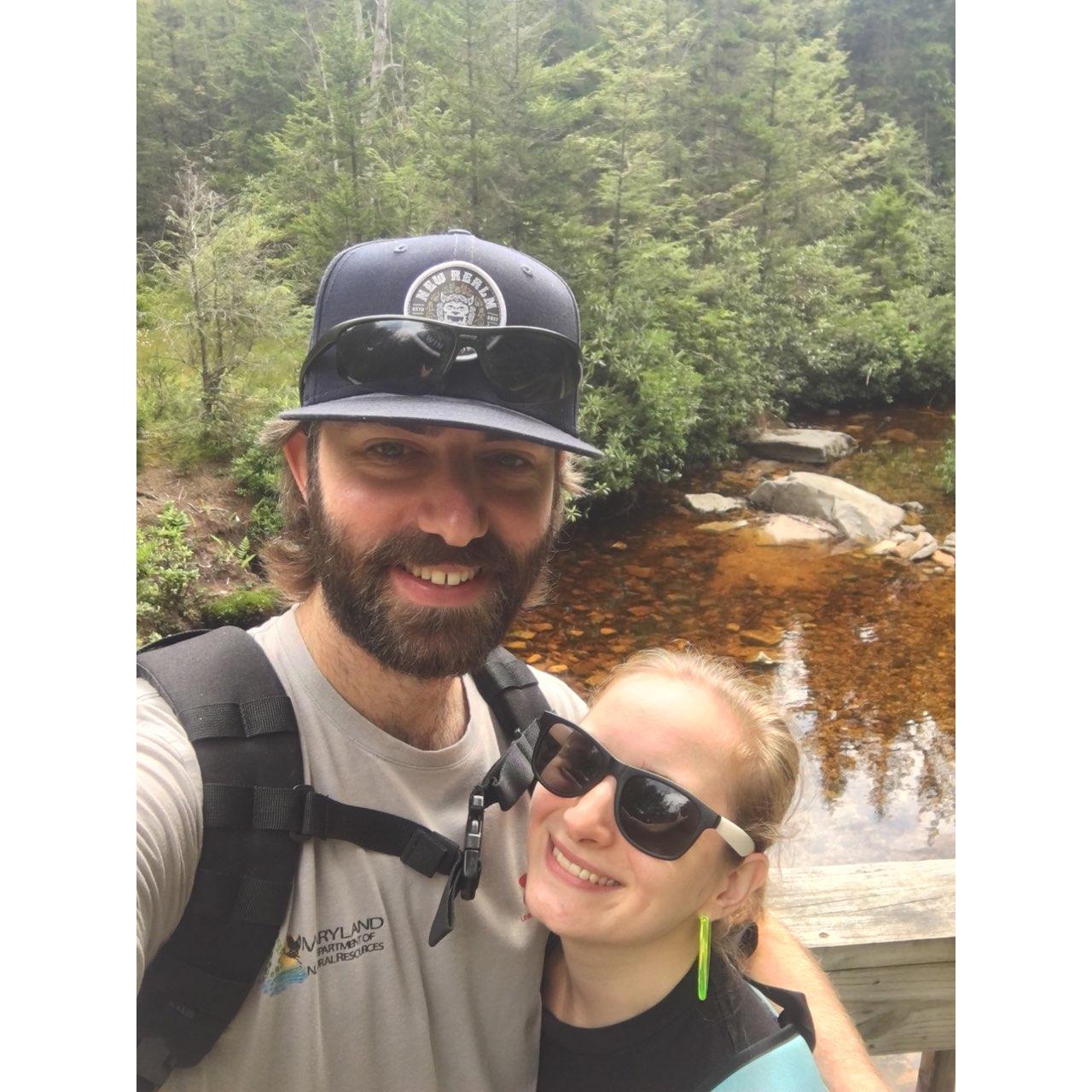 Hiking in Blackwater Falls, WV.