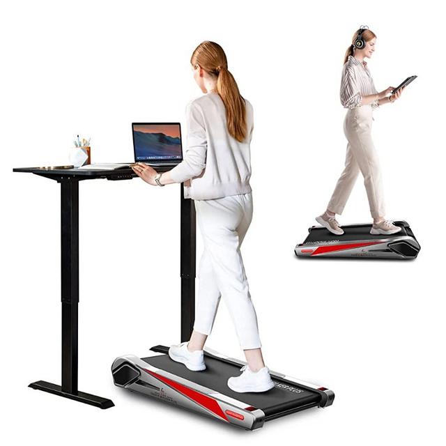 HIWALKER Under Desk Treadmill Small Compact Walking Treadmill with Incline 5° Fit Standing Desk, Flat Treadmill Egofit Walker Pro