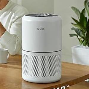 LEVOIT Air Purifier for Home Allergies Pets Hair in Bedroom, Covers Up to 1095 ft² by 56W High Torque Motor, 3-in-1 Filter with HEPA Sleep Mode, Remove Dust Smoke Pollutants Odor, Core300-P, White