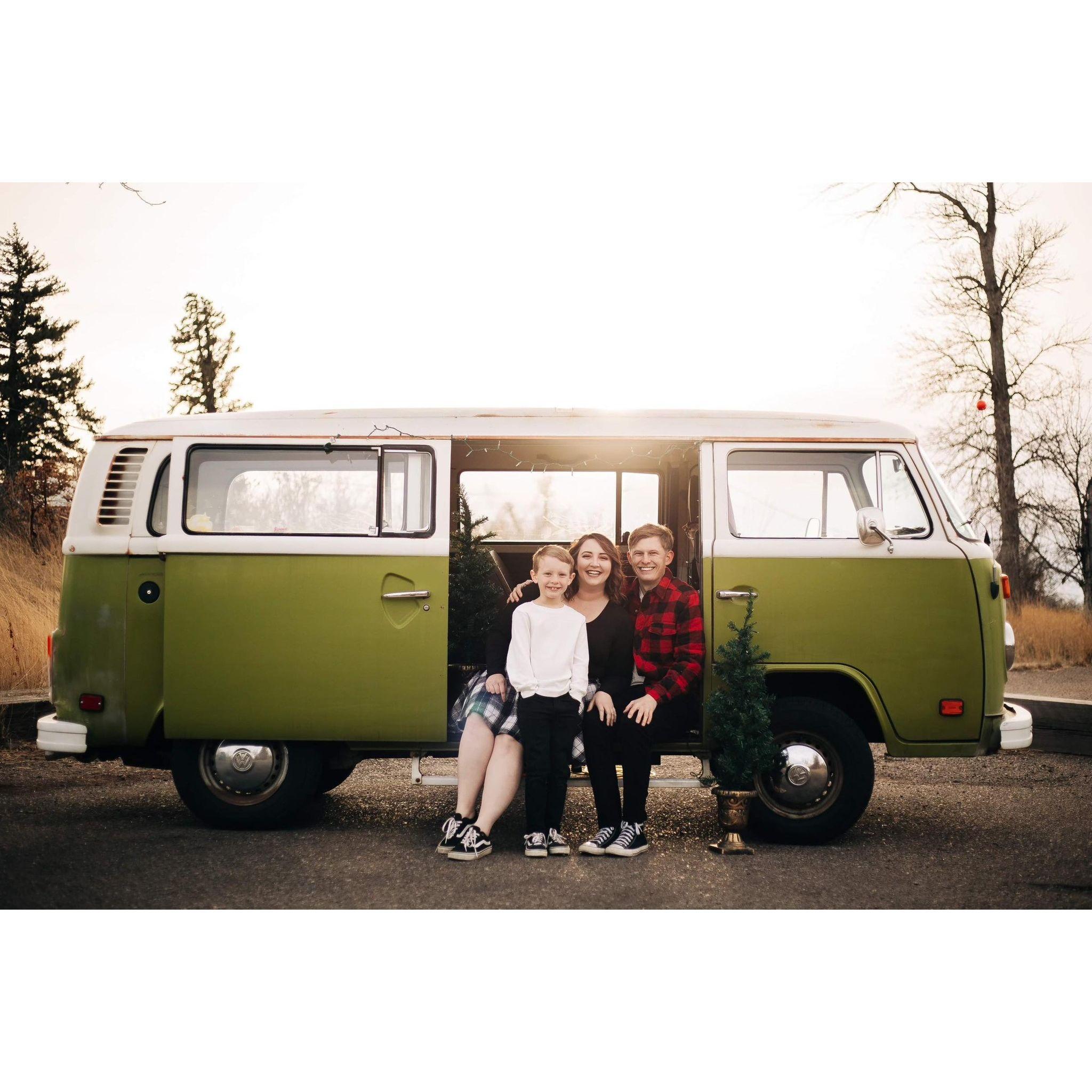 Last Christmas with the family and the VW van, making festive memories together.