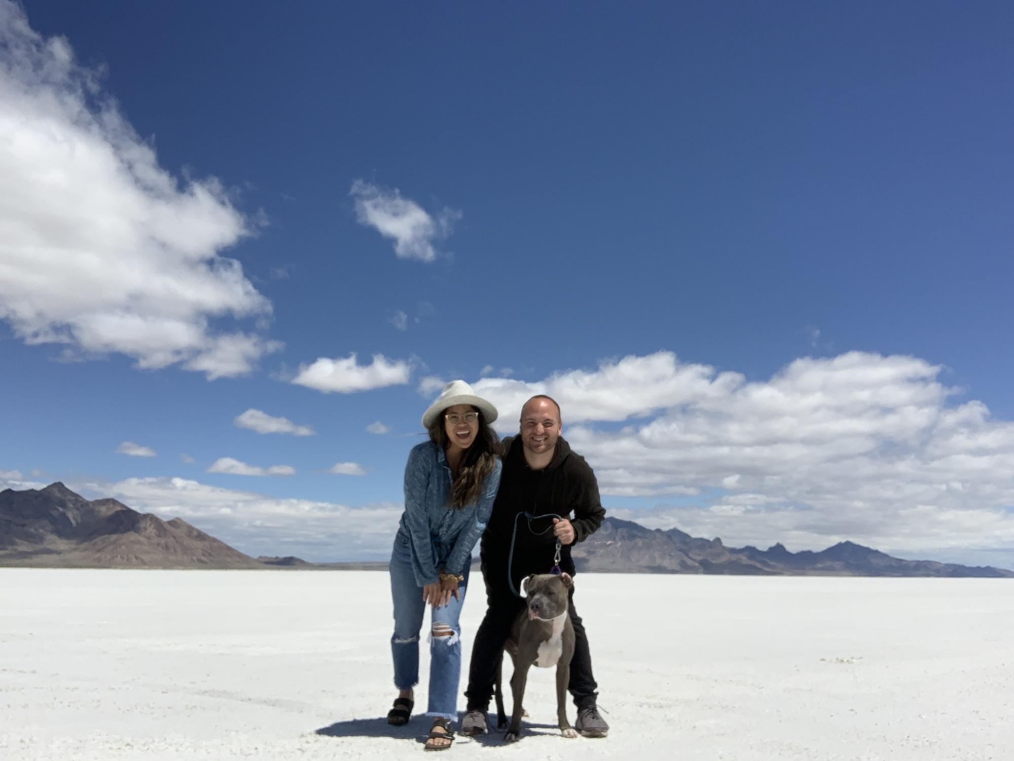 A stop at the salt flats during one of our double-digit cross-county drives.
May 2020 -- Somewhere on I-80 in Utah.