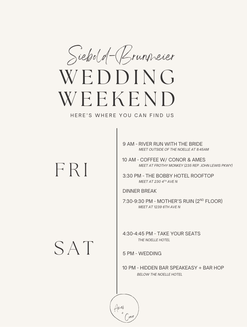 The Wedding Website of Ames Siebold and Conor Brunmeier