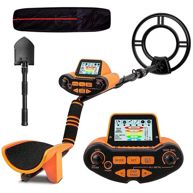SUNPOW Professional Metal Detector for Adults, Adjustable Groud Balance, Disc & Notch & Pinpoint Modes, Upgraded DSP Chip, Multiple Audio Prompts