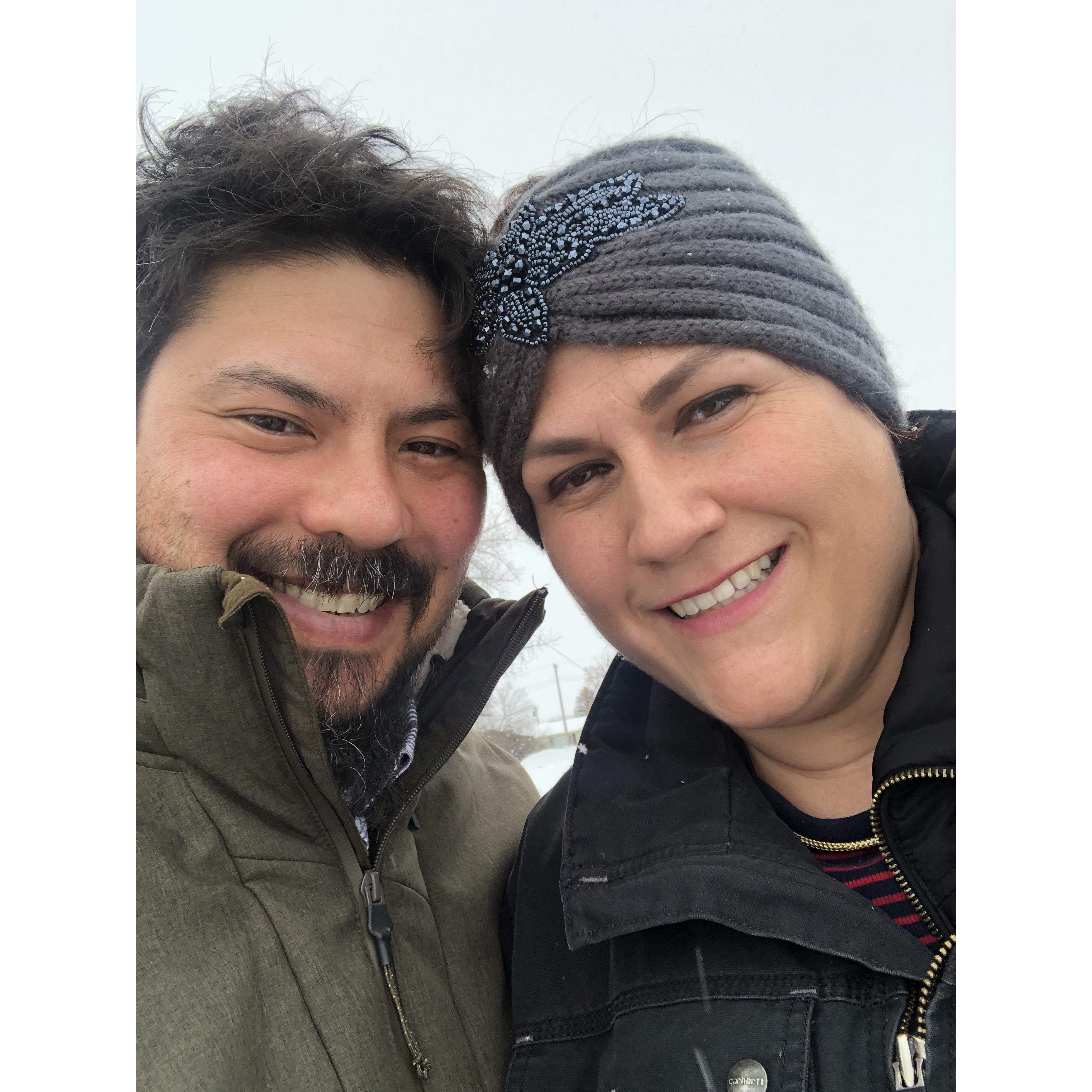Rhianna came to visit me in North Dakota where she froze her ass off.