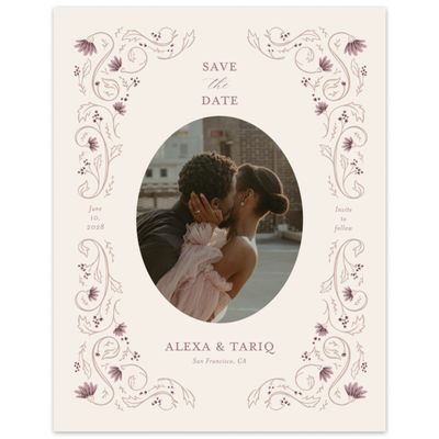 Linen, Beige Wedding Digital Save the Date - Sabriel Photo