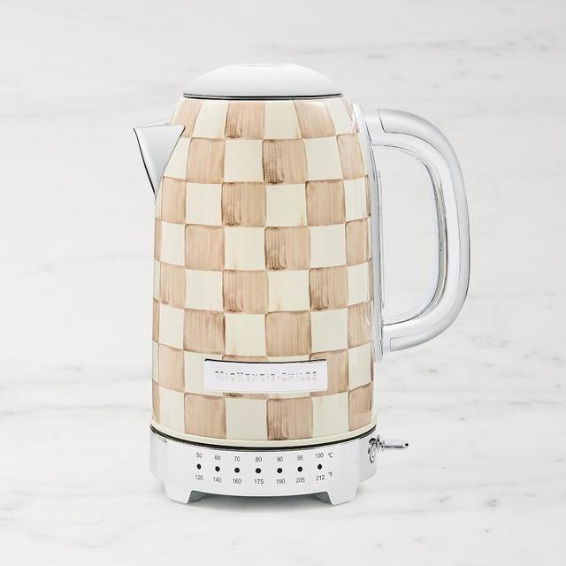 MacKenzie-Childs Electric Kettle, Mocha Check