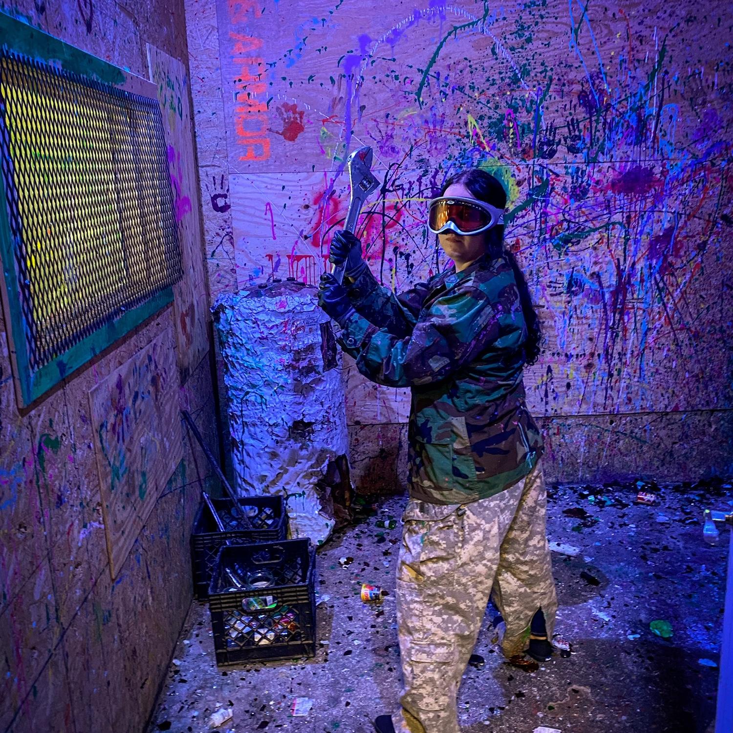 Getting ready to fuck shit up in a rage room